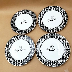 Disney Jack Skellington Nightmare Before Christmas 8" Salad Dessert 4 Plates New - Picture 1 of 4