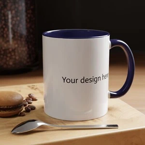 Marine 11 Unzen Akzent Kaffeebecher Individuelle Tasse, Personalisiert, Geschenk, Geburtstagsgeschenk - Bild 1 von 7