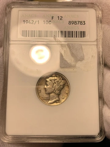 1942/1 Mercury Dime ANACS F12 Cover
