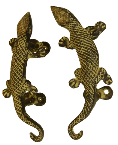 Yellow Lizard Shape Antique Vintage Finish Handmade Brass Door Handle Pull Knobs Cover