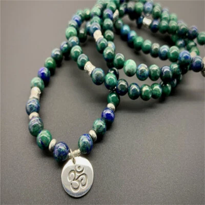 Pulsera de malaquita de lapislázuli de 6 mm 108 cuentas mala yoga meditación de lapislázuli curación Foto 1 de 2