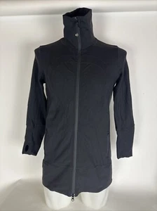 Lululemon Stride Jacke schwarz Damengröße 12 durchgehender Reißverschluss hoher Kragen verwaschen - Bild 1 von 11