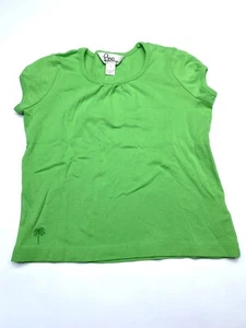 Lilly Pulitzer Girls Pullover T-shirt Short Sleeve Crew Neck Sz 7 Green VTG - Picture 1 of 7