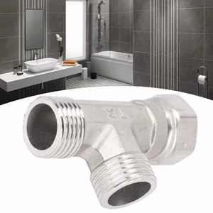 Water Splitter T Adapter Shower Faucet Shower Valve 3 Ways Valve Toilet - Picture 1 of 12