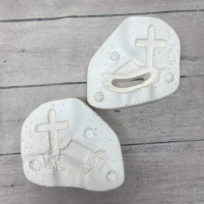 2003 Unbranded Ceramic Slip Casting Mold Cross -  Jesus Loves Me #3552 - Image 1 of 4