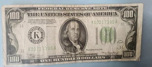 🔍6 DIGIT $100 Series 1934   DALLAS TEXAS  (GREEN SEAL) Federal Reserve Note - Picture 1 of 12