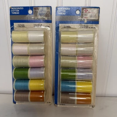 Hilo de algodón mercerizado vintage costura colores surtidos 24 carretes en total NUEVO Foto 1 de 4