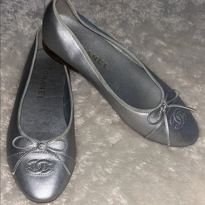 CHANEL silver ballet flats - Image 1 of 4