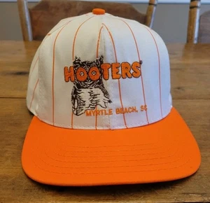 Hooters Mytle Beach SC Snapback Hat RARE 90s USA Vintage Baseball Cap Sports - Picture 1 of 8