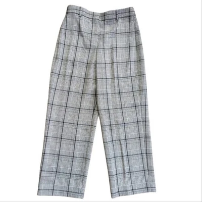 Pantalones de vestir Theory cintura alta rectos negocios informales pata de gallo MetroPlaid Foto 1 de 4