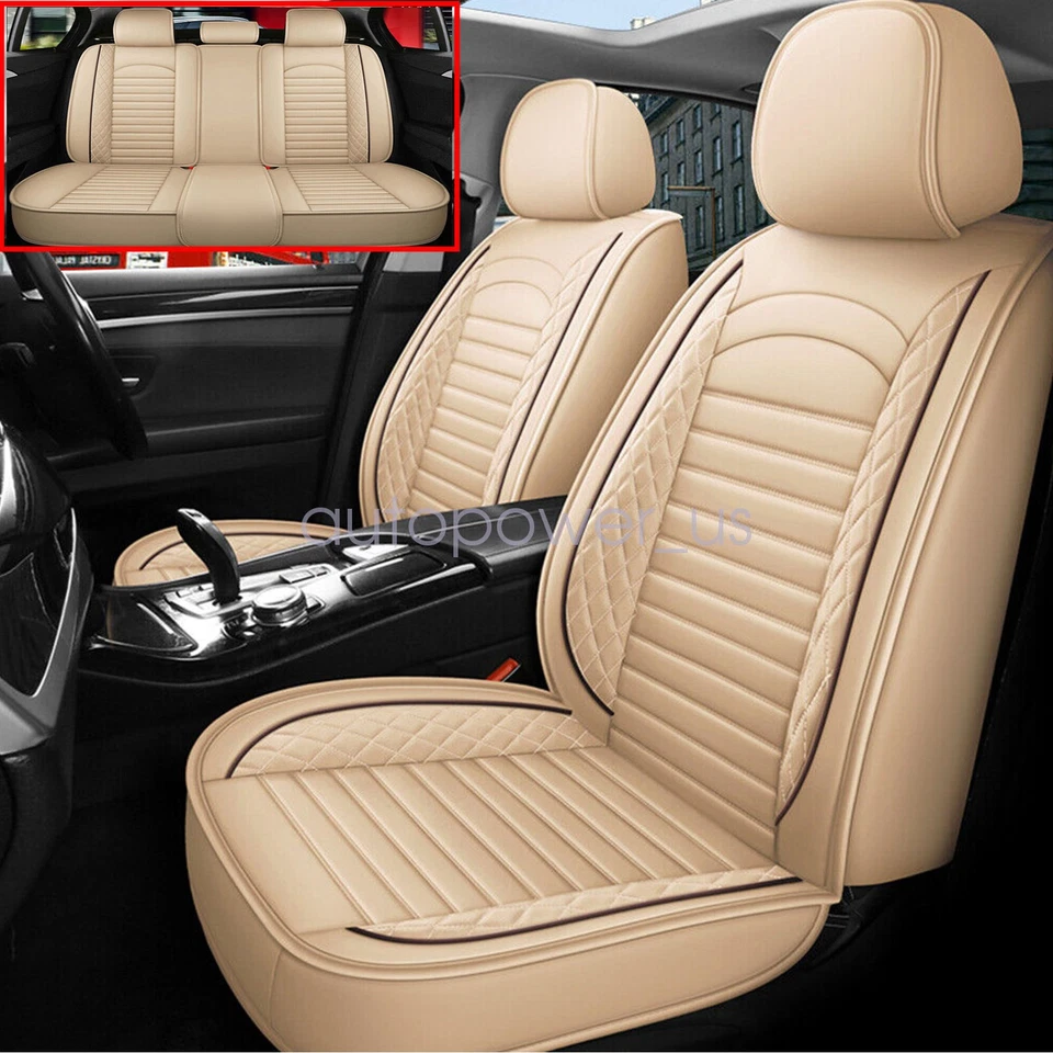 Fits Nissan Rogue 2010-2023 Car 5-Seat Cover Leather Full Set Front Rear Cushion Foto 1 de 4