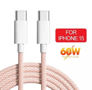PD 60W Type C To Type C Fast Charging & Data Cable for iPhone 15 16 MacBook Etc - Picture 1 of 7