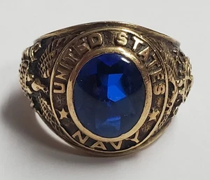 10k Gold Original U.S. Navy Vintage Military Ring Size 10 - Picture 1 of 12