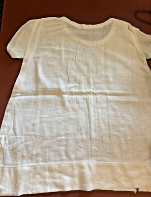 TLC* SPECIAL CLEARANCE CHILD'S LARGE WHITE DRESS - BLUE EMBROIDERY- 6-8? - Image 1 of 2
