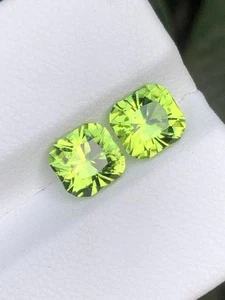 Increíble par de piedras preciosas sueltas de peridoto de Pakistán de 3 quilates - Imagen 1 de 5