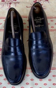 He. Slipper , Leder , rahmengenäht , Gr. 10 , schwarz , 2/3 x getragen - Bild 1 von 4