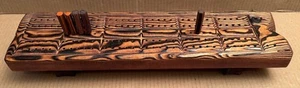 Tabla de cuna vintage con patas de secuoya de California con clavijas - Imagen 1 de 12