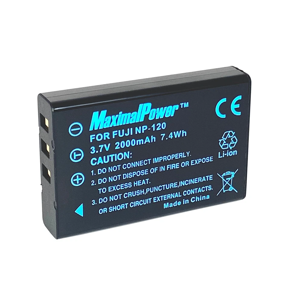 MaximalPower Battery For PENTAX D-LI7 Fuji NP-120 Optio 450 550 555 750 750Z