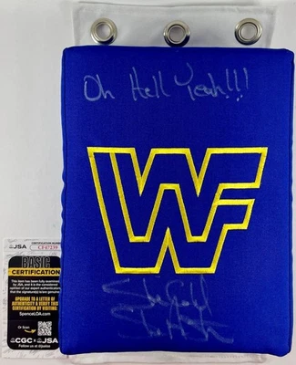 WWE Stone Cold Steve Austin Signed 80s 90s Style WWF Turnbuckle Cover JSA COA - Image 1 of 4