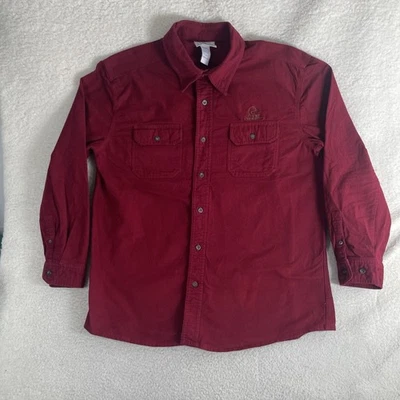 Ducks Unlimited Chamois Shirt Mens Large Button Hunting Red Flat Pocket Camp - Image 1 of 4