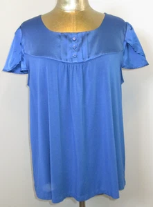 Camiseta plisada azul Apt 9 para mujer talla 1X pecho 42 acento satinado 206-34509 - Imagen 1 de 7