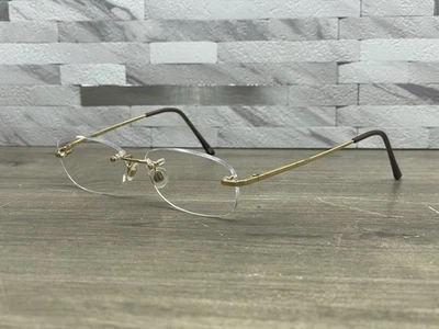 Monturas de gafas Chanel 2095 c.125 oro amarillo rectangular sin montura 51-16-135 LEER Foto 1 de 4