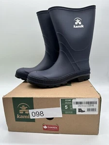 Kamik Classic Stomp Light Navy Rubber Rain Boots for Kids for Everyday Use Sz 5 - Picture 1 of 6