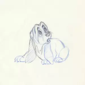 Disney The Fox and the Hound Original Production Drawing of a Young Copper - Picture 1 of 2