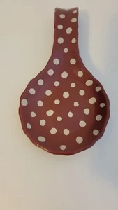 Pioneer Woman Ceramic Spoon Rest In Retro Dot - Picture 1 of 6