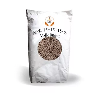 NPK-Dünger 15-15-15 (+S) Volldünger 10 kg mit Langzeitwirkung Rasendünger Garten - Bild 1 von 7