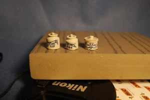Ceramic Kitchen Pottery Jars Set of 3 with Lids #48 - Picture 1 of 1