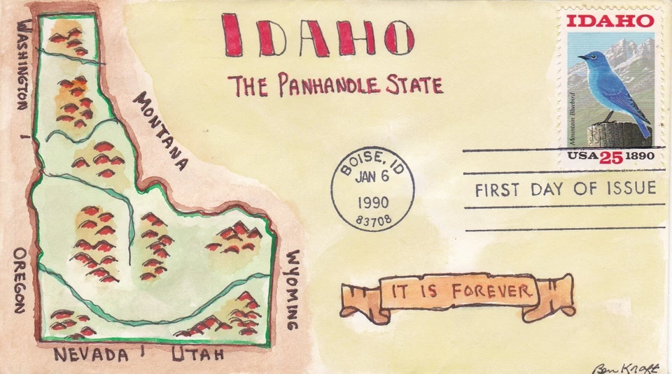SCOTT 2439 IDAHO BEN KRAFT HAND PAINTED FIRST DAY COVER FDC * OFFERS - Image 1 of 1