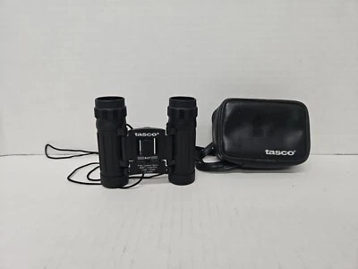 Tasco Binoculars 8x21 #165RB Compact Folding w Case - Black 1000 yards 1000 M - Image 1 of 4