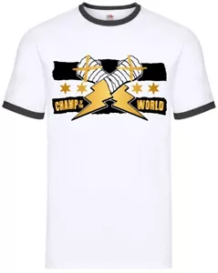CM Punk CHAMP OF THE WORLD T-shirt -S-3XL- ALL ELITE WRESTLING logo AEW BEST IN - Picture 1 of 3