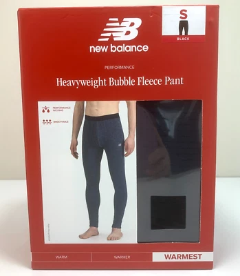 New Balance Performance Heavyweight Bubble Fleece Pant Base Layer Men's S Black - Image 1 of 3