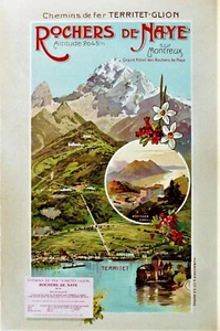 Original vintage poster ROCHERS DE NAYE RACK RAILWAY c.1900 - Photo 1/1