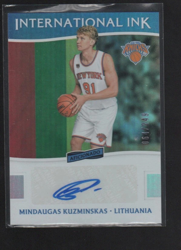 MINDAUGAS KUZMINSKAS 2016-17 PANINI AFICIONADO INTERNATIONAL INK AUTO #21 /249 - Image 1 of 1