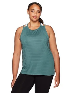 SHAPE Activewear Summit Mesh-Tanktop für Damen meereskieferngrün Übergröße 1X - Bild 1 von 4