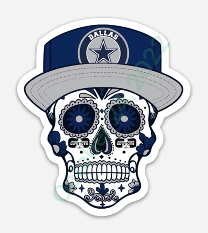 Dallas Cowboy Sugar Skull MAGNET - NFL Toolbox Hardhat Cover