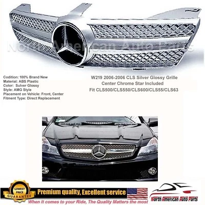 2006 2007 2008 CLS63 CLS600 CLS500 CLS55 plata brillante parrilla emblema CLS Foto 1 de 4