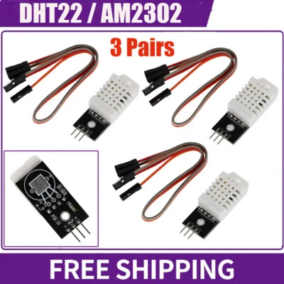 3PC Digital Temperature Humidity Sensor Compatible with DHT22 AM2302 For Arduino - Image 1 of 4