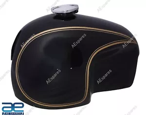 10-12 Gallon Petrol Tank Black Painted Golden Stripe For BMW Hoske Heinrich ECs - Foto 1 di 8