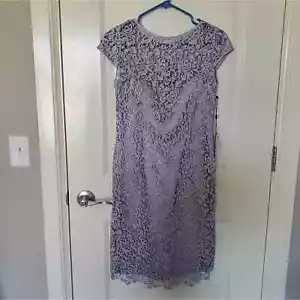 Adrianna Papell cap sleeve lace dress short - Picture 1 of 6