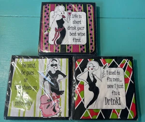 Lustige Cocktail Servietten für Frauen - Menge 3 - 20 3-lagige Servietten pro Packung - Neu in Verpackung (B) - Bild 1 von 7