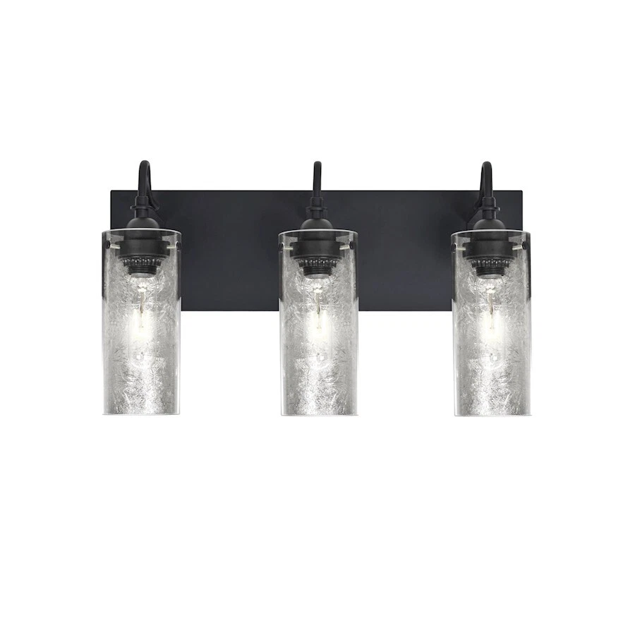 Besa Lighting Duke 3 Light Bathroom Vanity, Black/Silver - 3WG-DUKESF-BK - Image 1 of 1