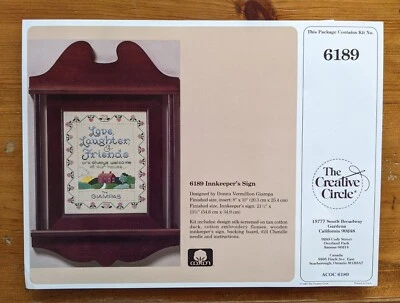 Inn Keepers Sign Embroidery  Kit Love Laughter Friends Welcome Creative Circle - Image 1 of 4