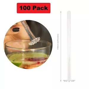 Swizzle Lemon Muddler for Cocktail and Ice Tea Drinks (Pack of 100) Clear, 170mm - Picture 1 of 9