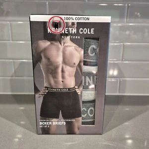 Kenneth Cole Cotton Boxer Briefs Mens Sz. Med. Comfort Performance 3 Pack. - Picture 1 of 6
