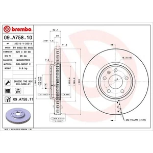 BREMBO Disco freno rivestito UV 09.A758.11 - Foto 1 di 2