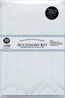 Gartner Studios VELLUM & RIBBON Kit de accesorios - 50 unidades - BLANCO Foto 1 de 3